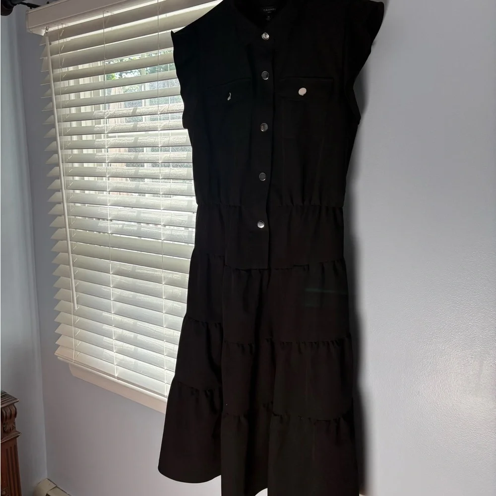 Elegant Black Sleeveless Dress - Picture 4 of 7